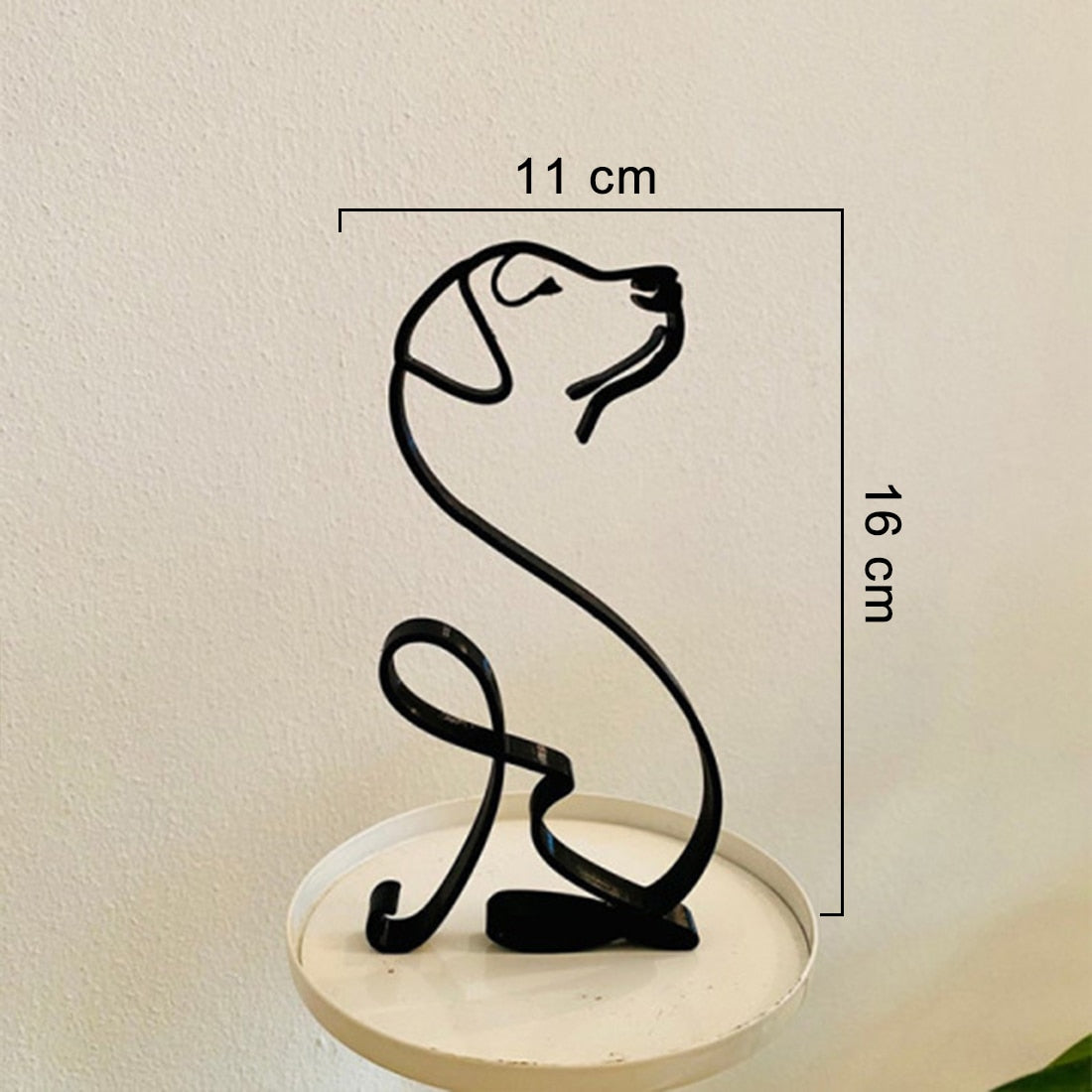 Minimalistisk hund konstskulptur