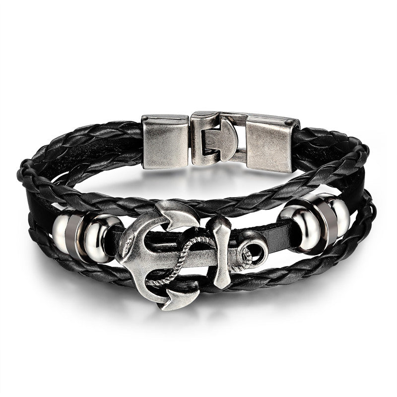 Ankare läderstil armband