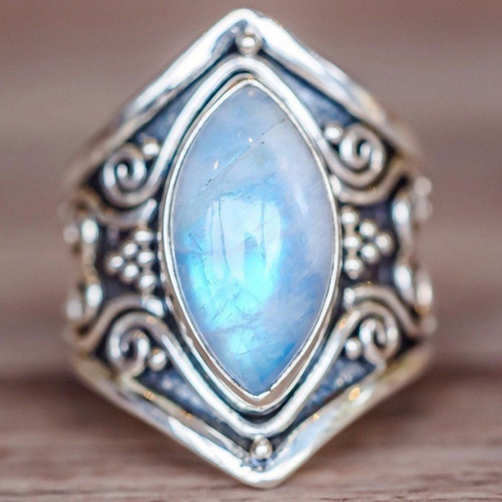 Bohemisk stil månsten ring