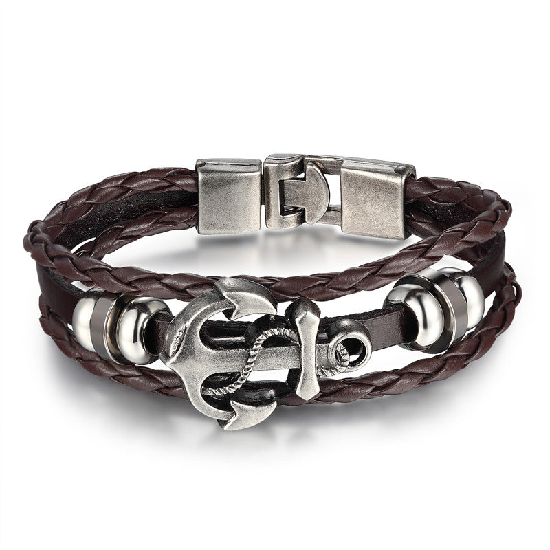 Ankare läderstil armband