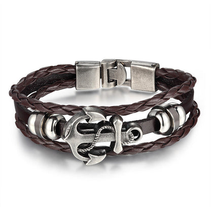 Ankare läderstil armband