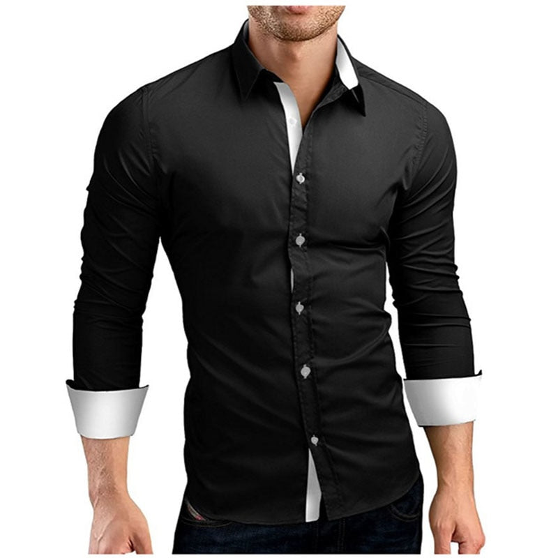 Män Slim Fit långa ärmar