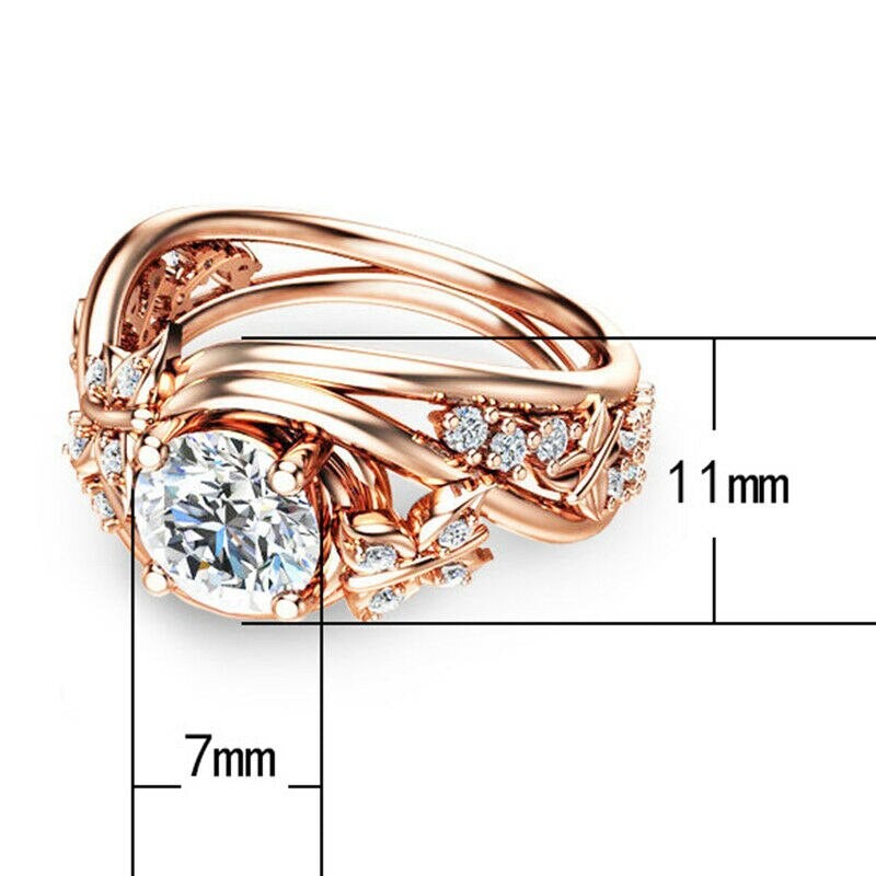 Hollow Rhinestones fjäril blomma ring
