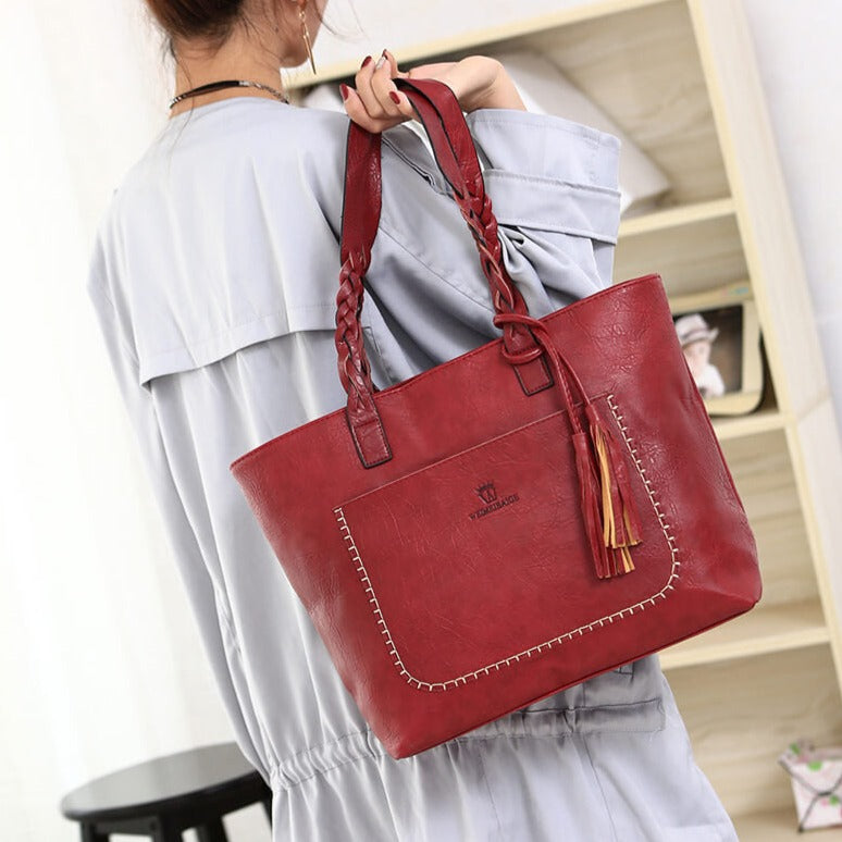 Skulderväska i läderstil för kvinnor