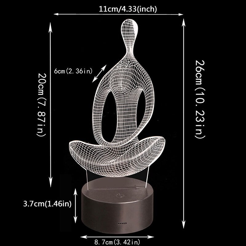 Yoga 3D-illusionslampa
