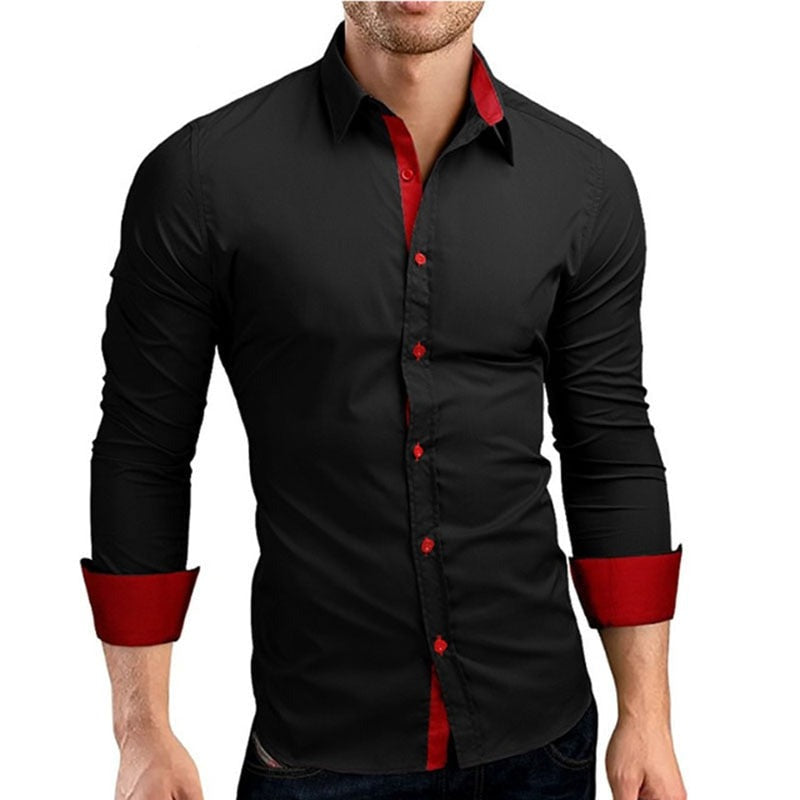 Män Slim Fit långa ärmar