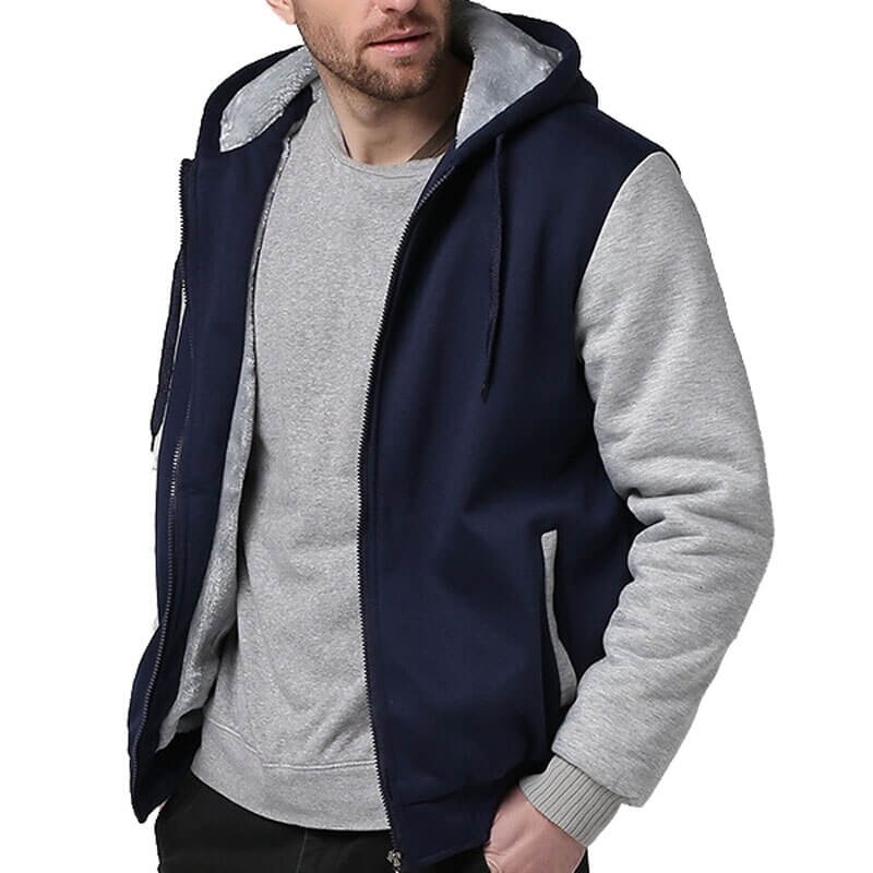 Män vinter fleece jacka