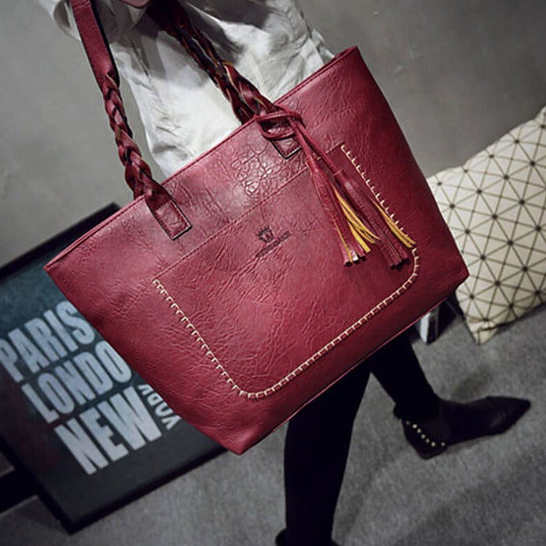 Skulderväska i läderstil för kvinnor