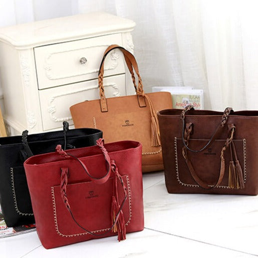 Skulderväska i läderstil för kvinnor