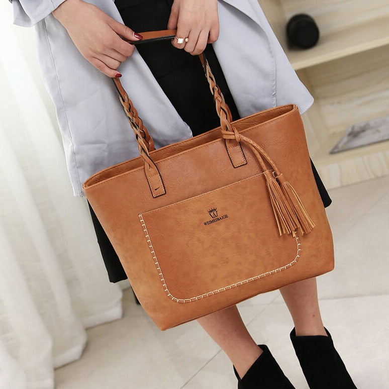 Skulderväska i läderstil för kvinnor