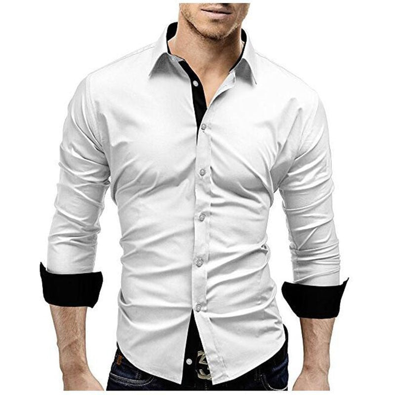 Män Slim Fit långa ärmar