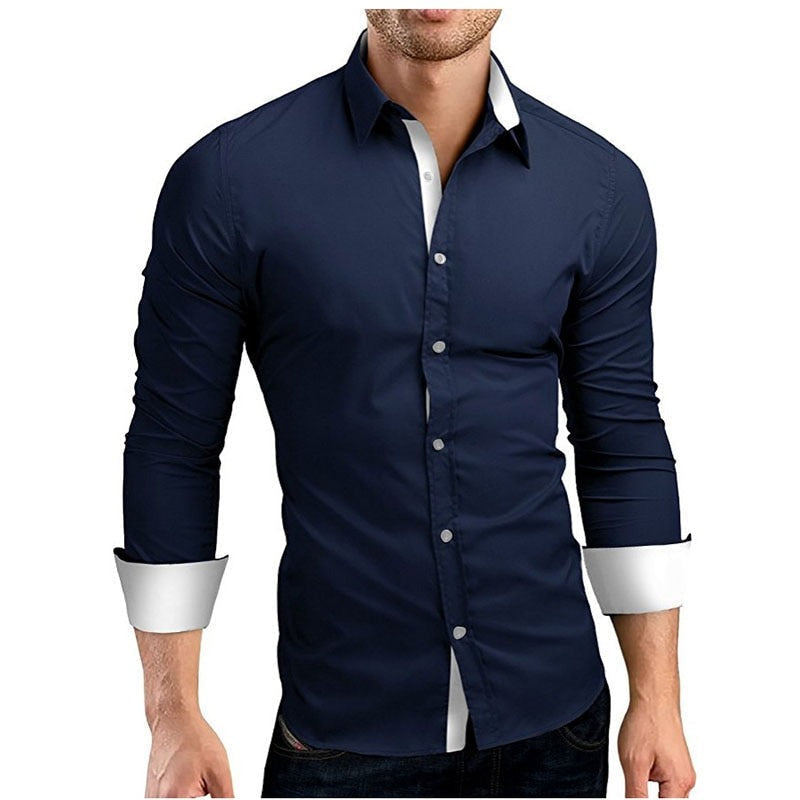 Män Slim Fit långa ärmar