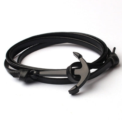 Läderstil för män med ankare armband