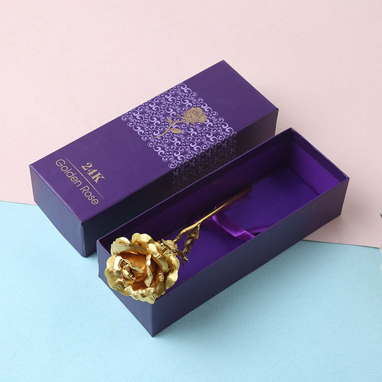 24K folie pläterat guldstil Rose