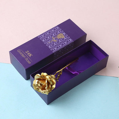24K folie pläterat guldstil Rose
