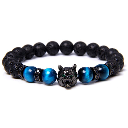 Wolf Tiger Eye pärla armband