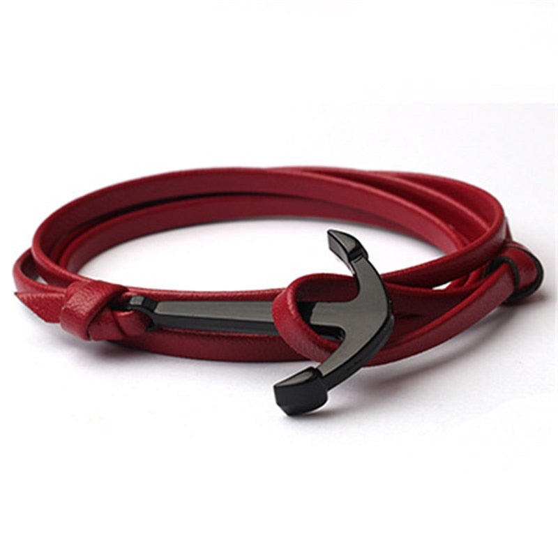 Läderstil för män med ankare armband
