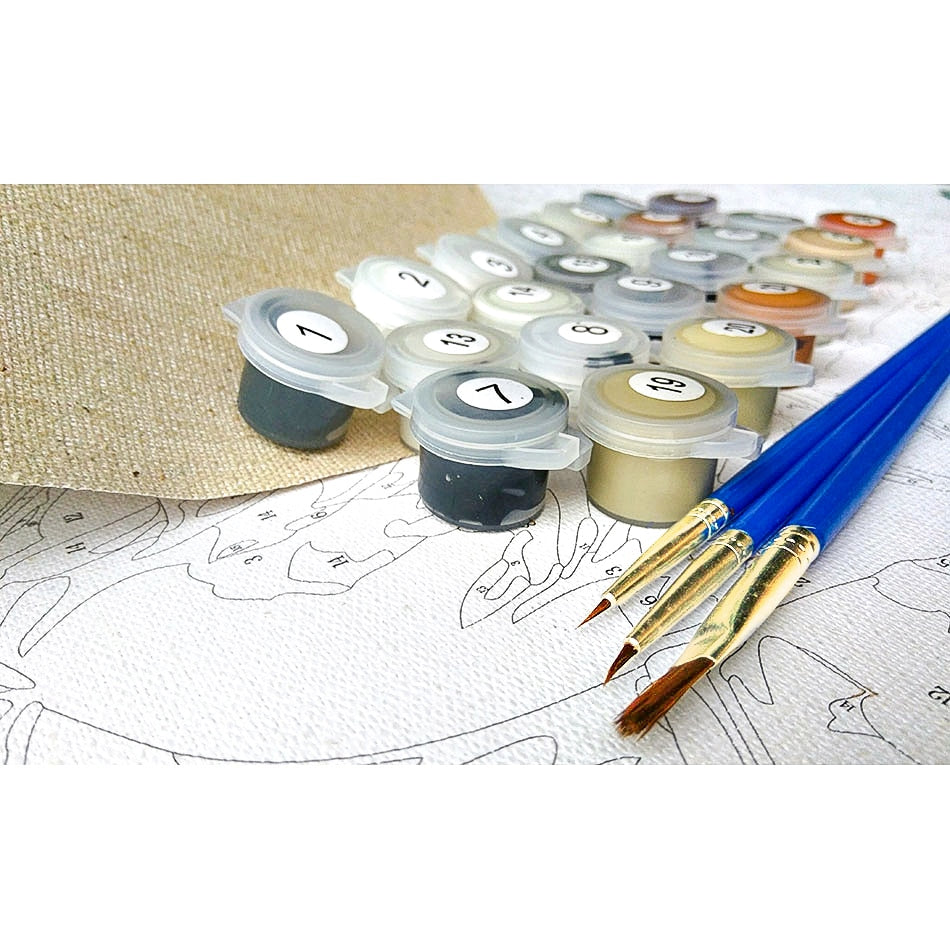 Green Tree Paint By Numbers-kit - Kreativitet för unga och gamla