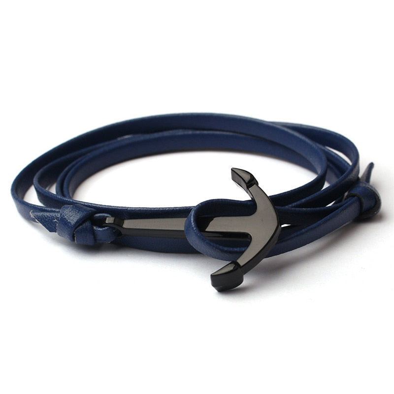 Läderstil för män med ankare armband