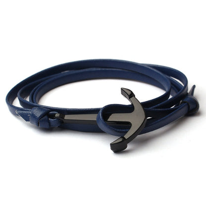 Läderstil för män med ankare armband