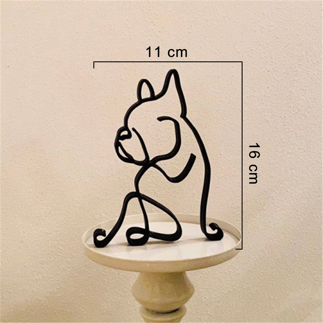 Minimalistisk hund konstskulptur