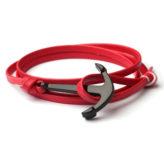 Läderstil för män med ankare armband