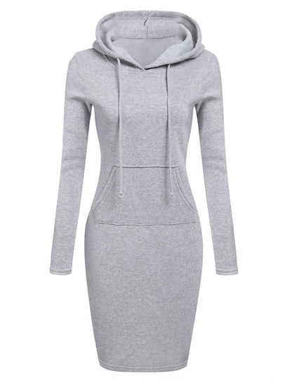 Slim Pullover Hoodie Klänning
