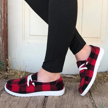 Kvinnors Canvas Lace-Up Loafers