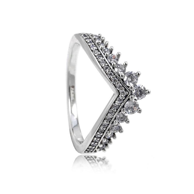 V-formad Silverstil Ring