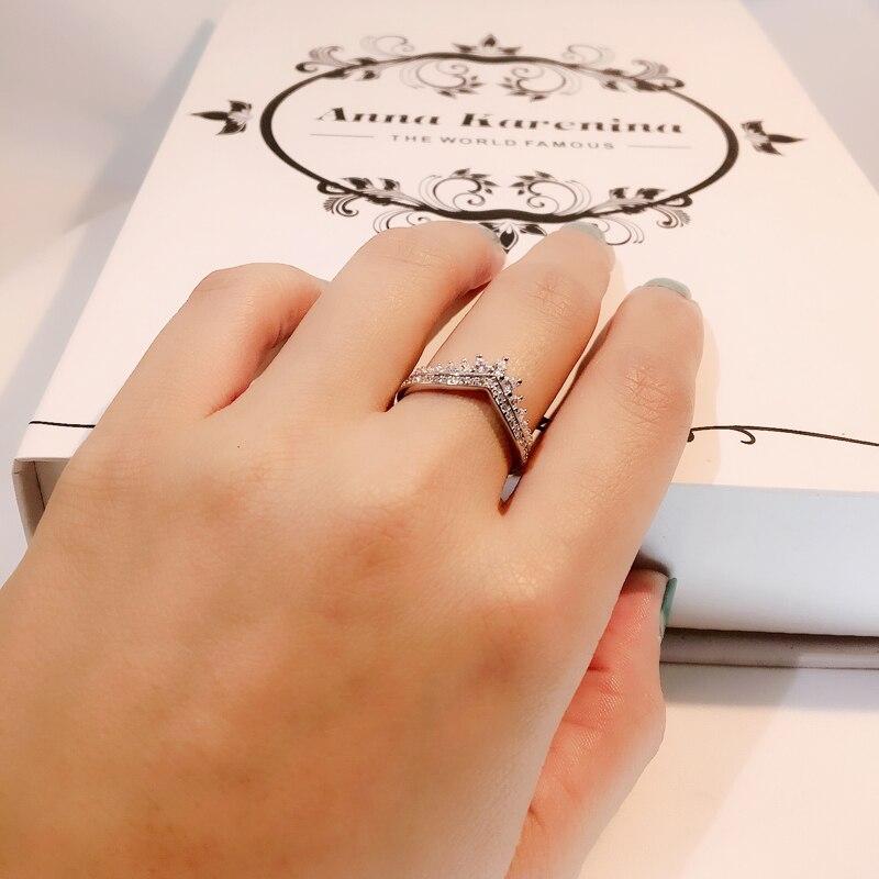 V-formad Silverstil Ring