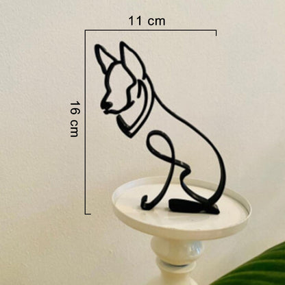 Minimalistisk hund konstskulptur