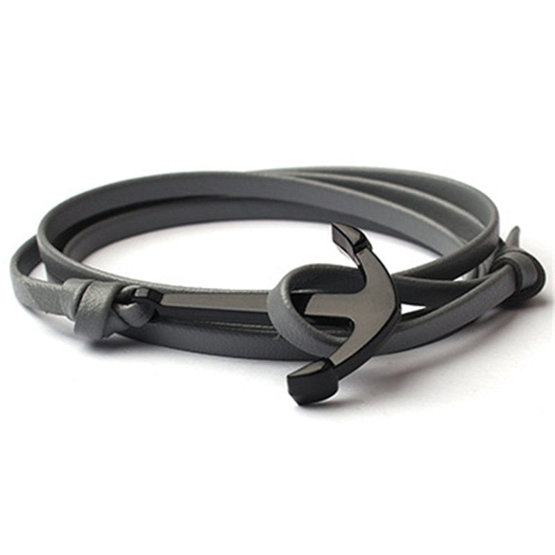 Läderstil för män med ankare armband