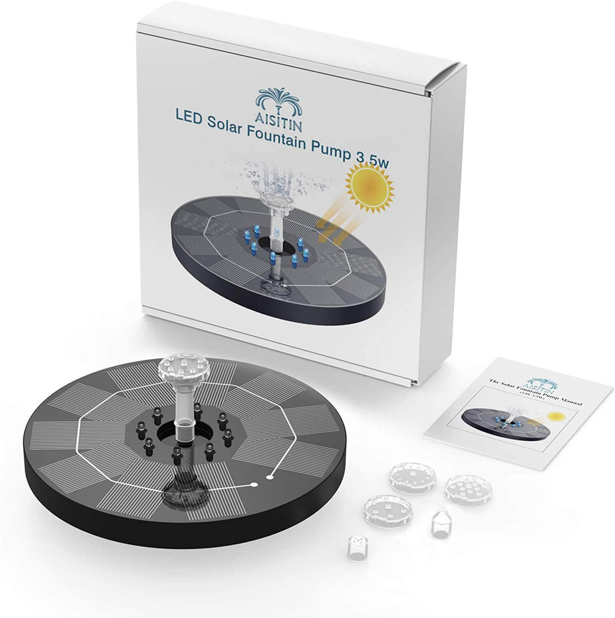 LED Solar vattenfontän