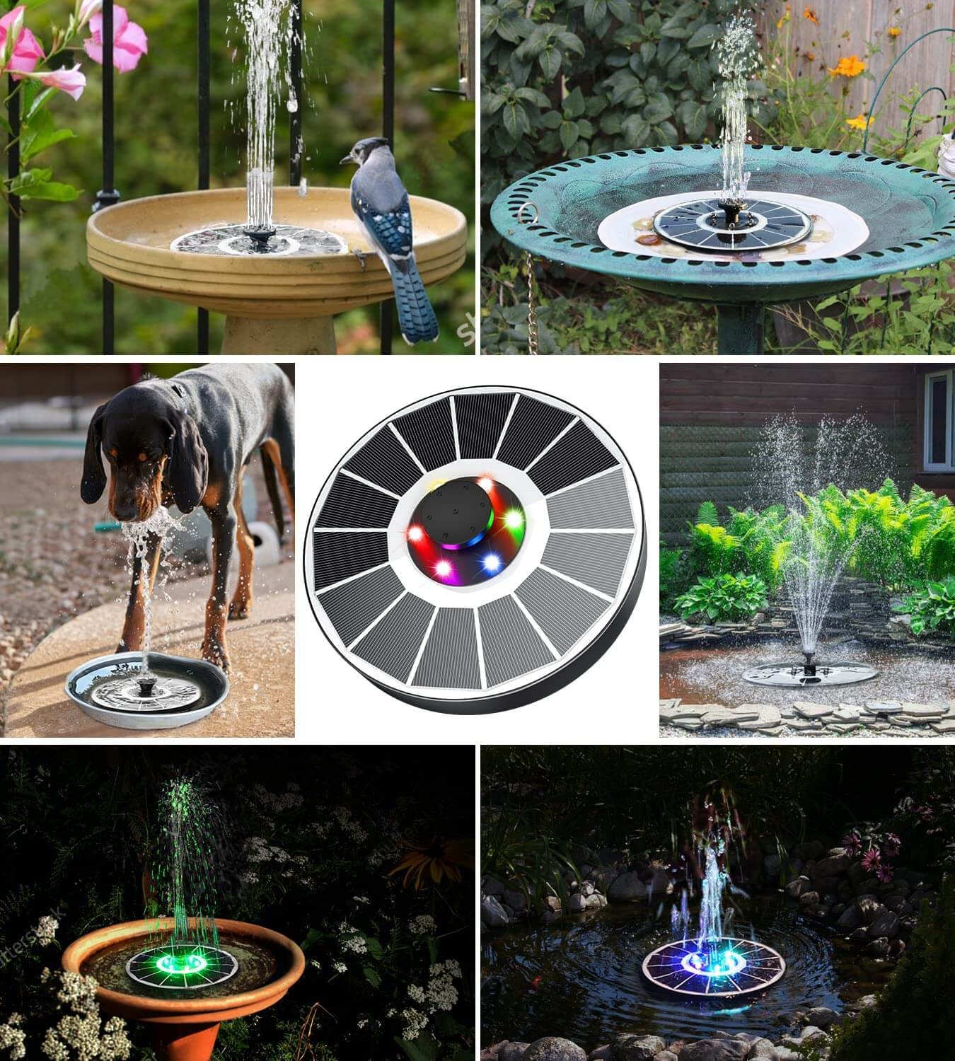 LED Solar vattenfontän
