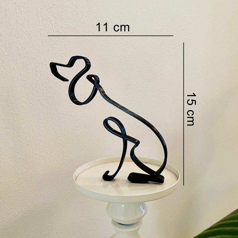 Minimalistisk hund konstskulptur