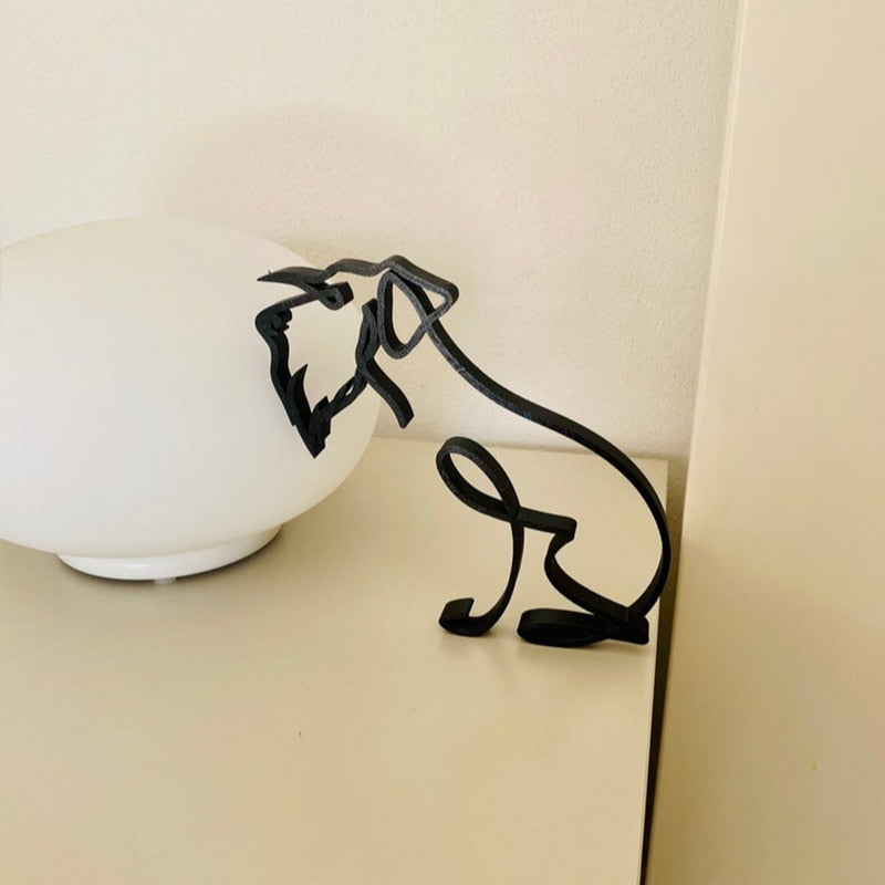 Minimalistisk hund konstskulptur
