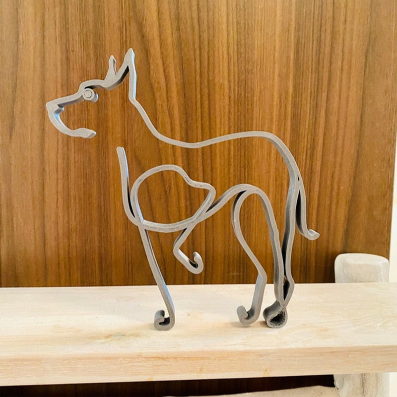 Minimalistisk hund konstskulptur