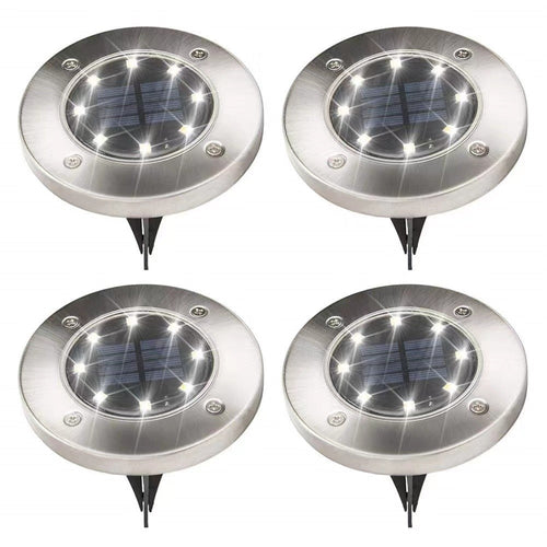 8 lysdioder utomhus Solar Disk Light
