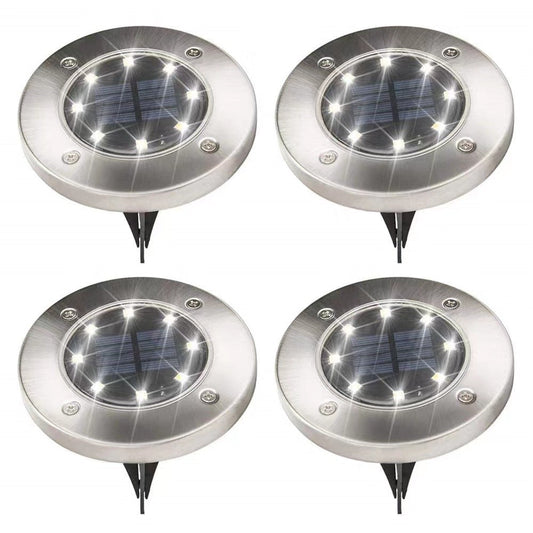 8 lysdioder utomhus Solar Disk Light