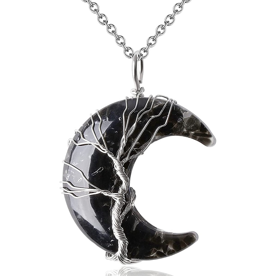 Livets träd och halvmåne halsband