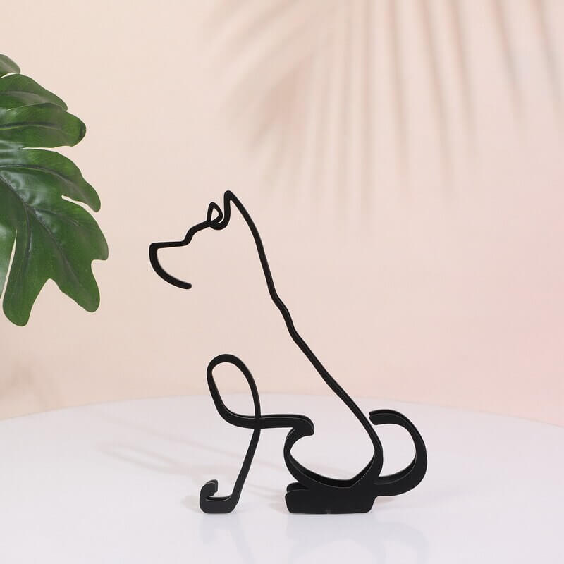 Minimalistisk hund konstskulptur