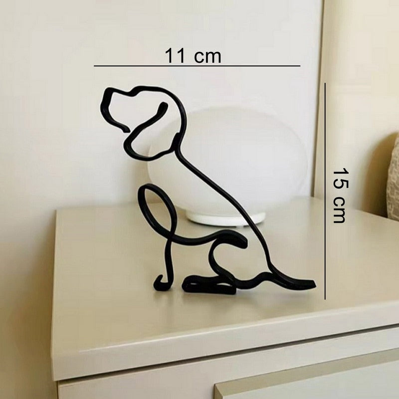 Minimalistisk hund konstskulptur