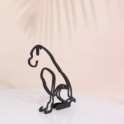 Minimalistisk hund konstskulptur