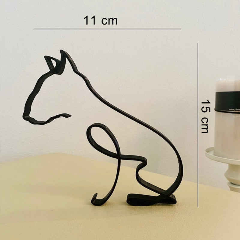 Minimalistisk hund konstskulptur