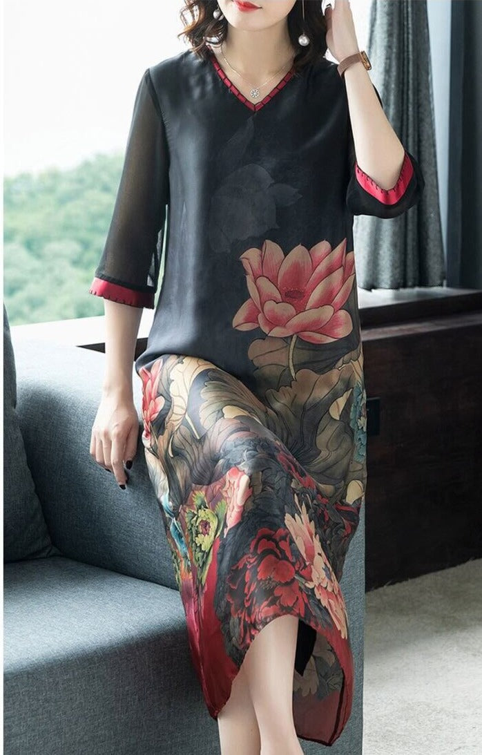 Klänning i äkta mjukt