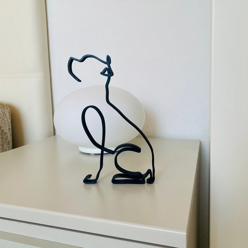 Minimalistisk hund konstskulptur