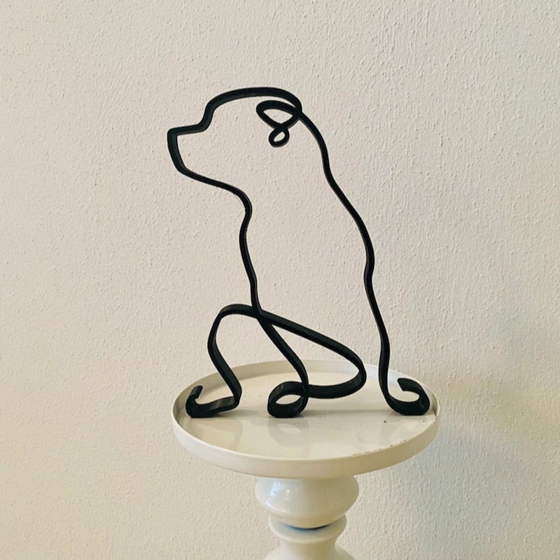 Minimalistisk hund konstskulptur