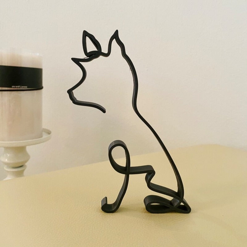 Minimalistisk hund konstskulptur