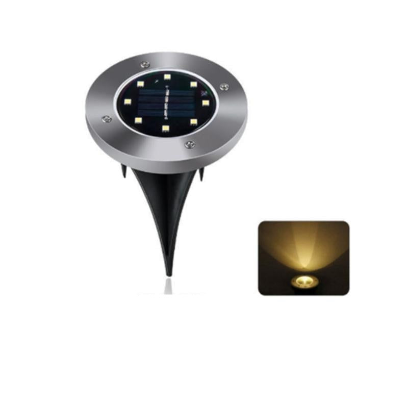 8 lysdioder utomhus Solar Disk Light