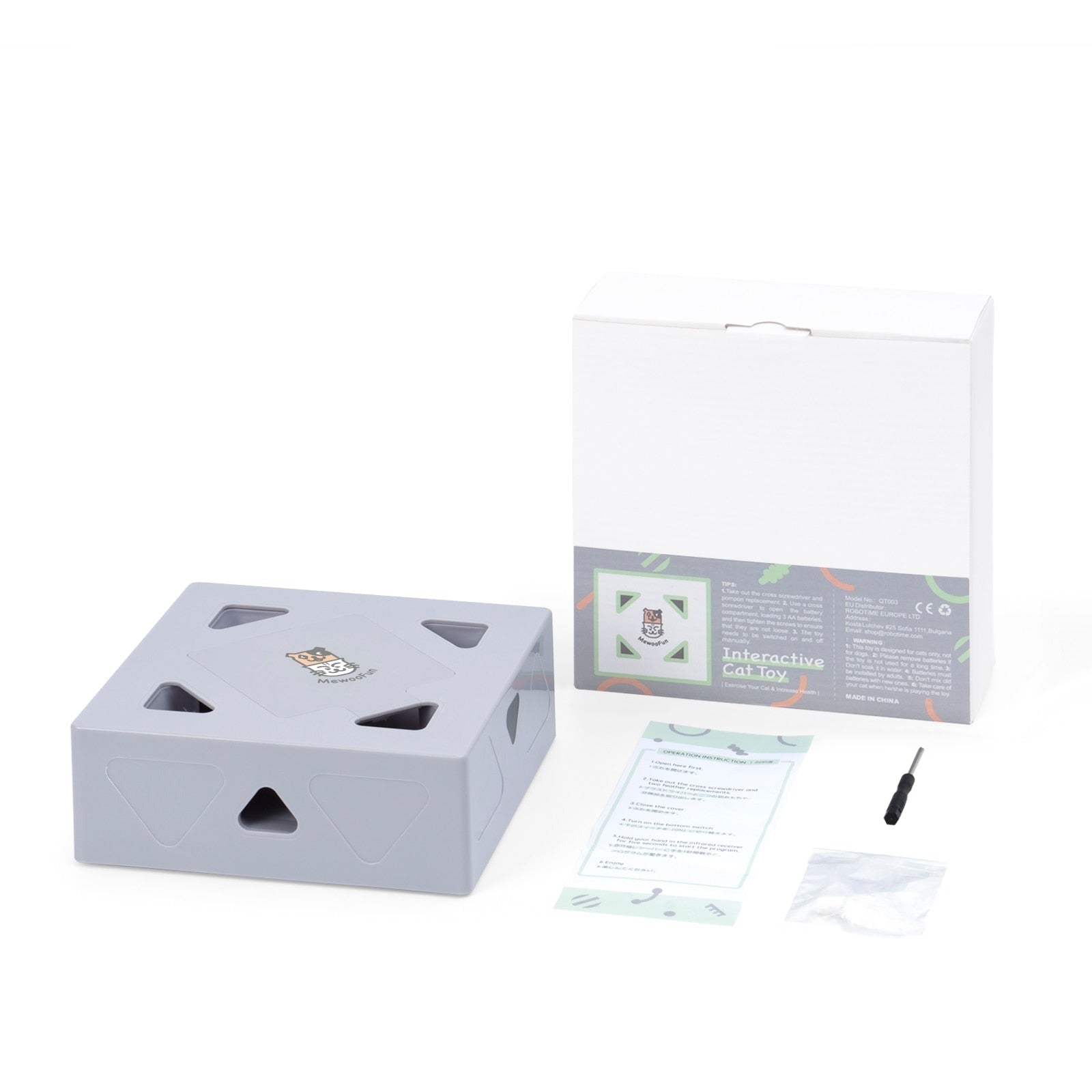 Automatisk kattleksak fjäder